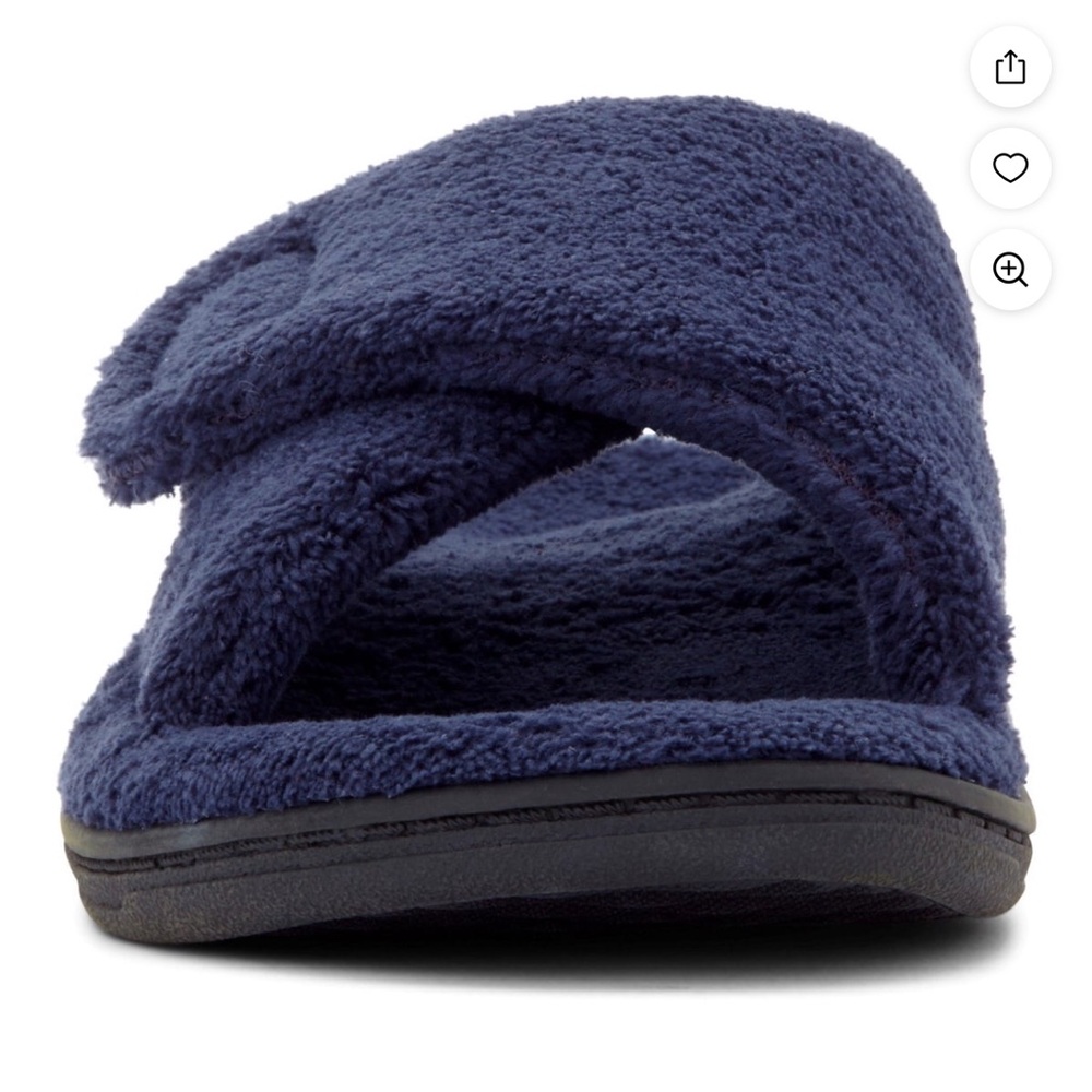 Vionic Relax Navy Terry Cloth Orthaheel Slippers in Size 7. New in Box. - Picture 3 of 7